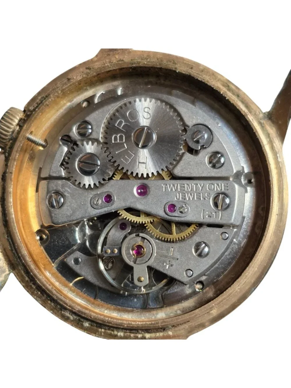 Vintage Helbros 21 Invincible Sunburst Date Automatic Wristwatch